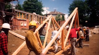 picture of building site with men working